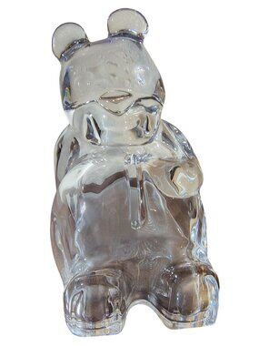 Czech Crystal Glass Winnie the Pooh Bear Piggy Coin Bank, Gordon Scott